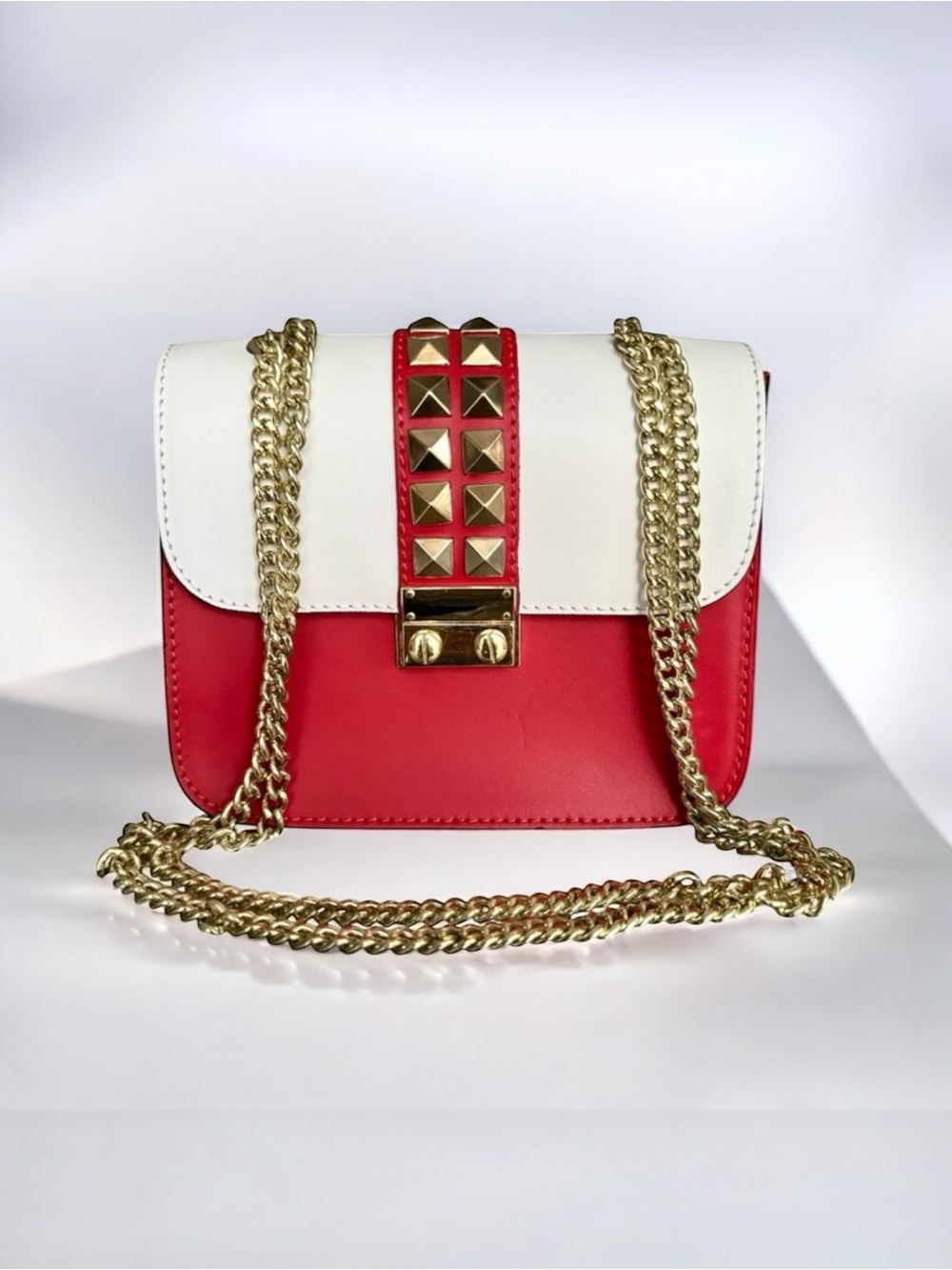 Borse In Pelle Crossbody Bag Red White Leather